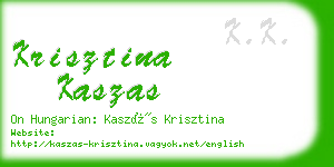 krisztina kaszas business card